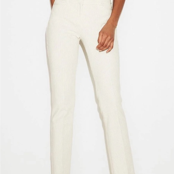 Express 18R Columnist Pants Off White/Blk Pinstripe Barely Boot Mid Rise… - Picture 4 of 7